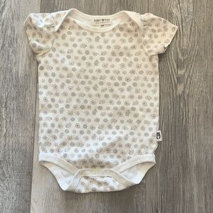 Rabbit + Bear White Floral Baby Onesie